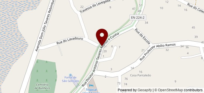 Rua Doutor Ant�nio Tavares Afonso e Cunha, Bunheiro